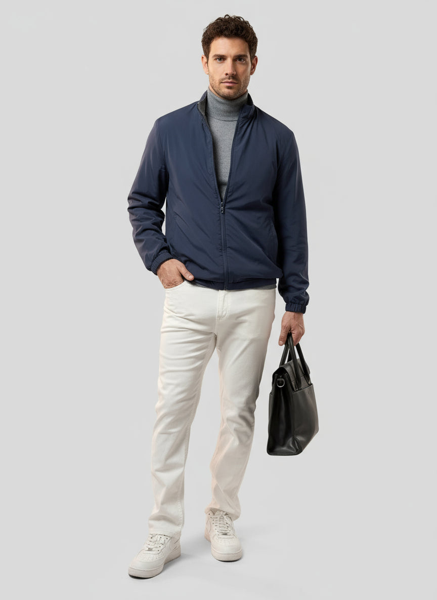 Herr Vändbar Jacka Grå Storlek L Polyester Nylon 6