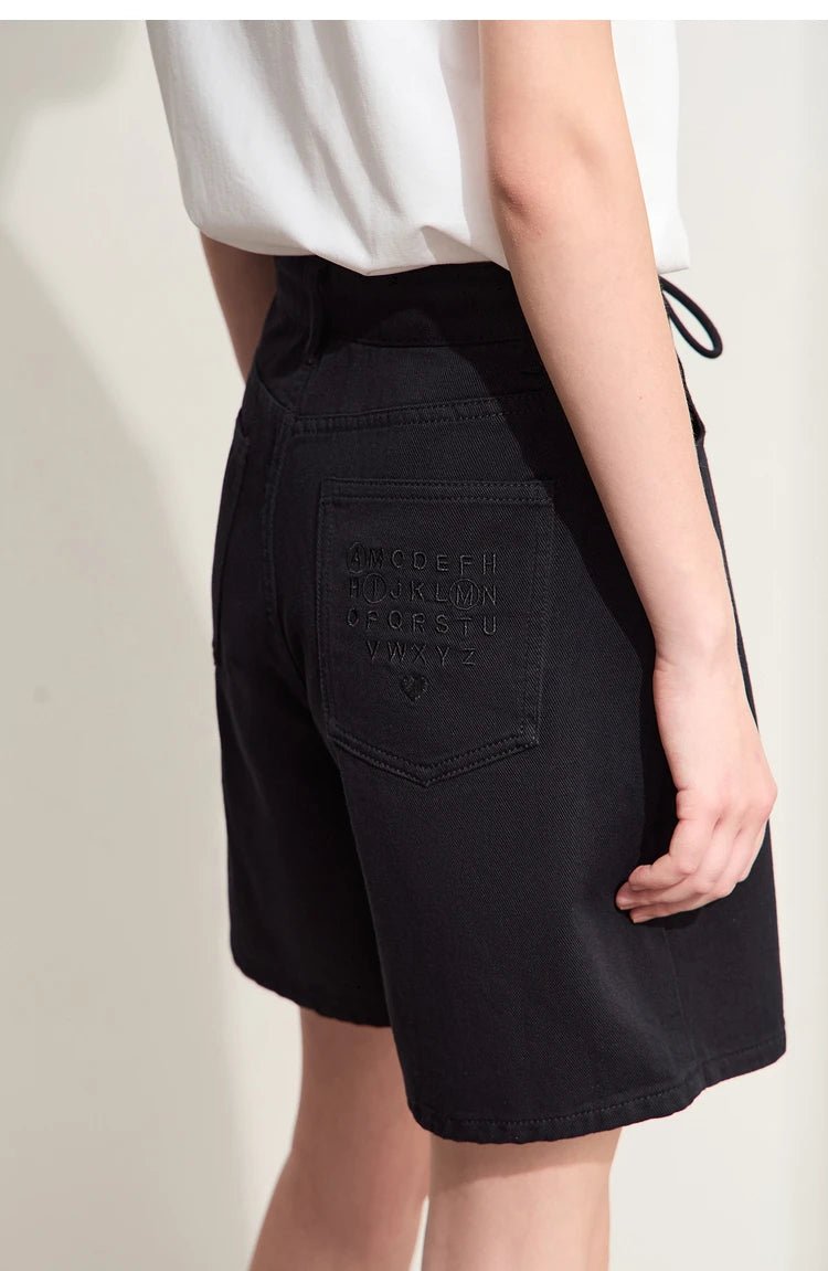 Amii Minimalism Dam Denim Shorts - STILUNA