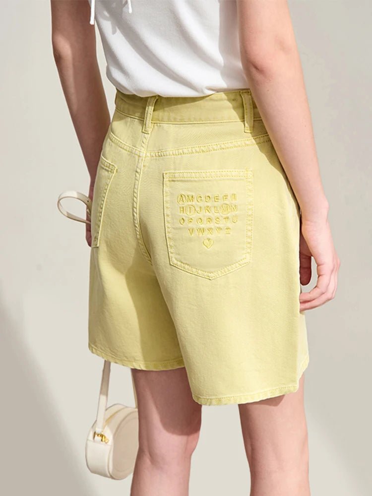 Amii Minimalism Dam Denim Shorts - STILUNA
