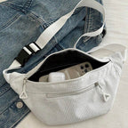 Avslappnad Enfärgad Axelväska i Corduroy – 16,5 cm x 33 cm - STILUNA