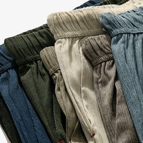 Avslappnade Joggers i Bomull/Linne med Justerbar Midja – Perfekta för Streetwear - STILUNA