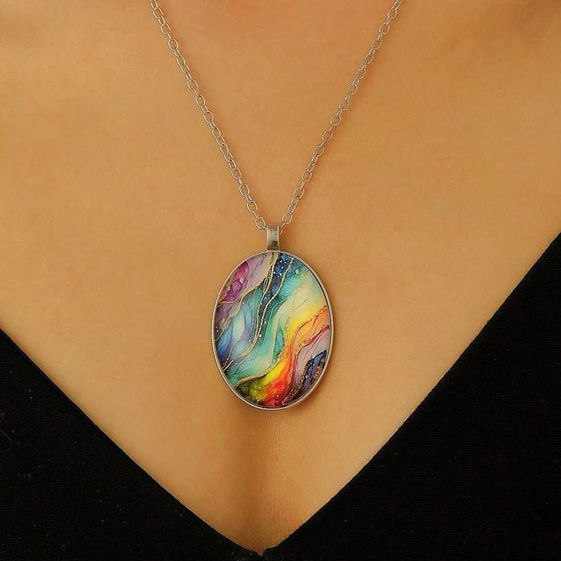 Bohemiskt Hänge Halsband i Legering – 50 cm Långt Smycke - STILUNA