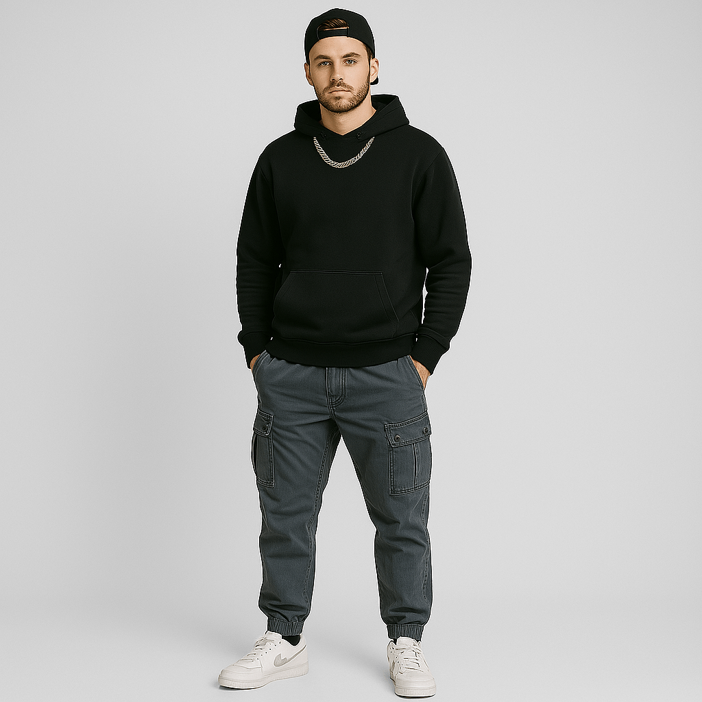 Cargo Byxor Dam i Bomull med Elastisk Midja och Taperad Passform – Bekväma byxor med Praktiska Fickor - STILUNA