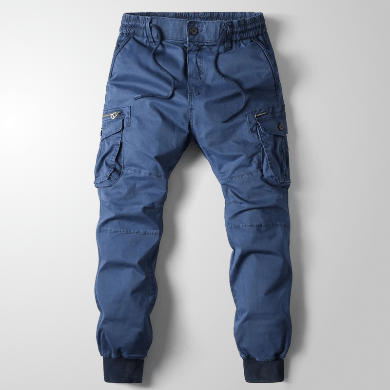 Cargo Byxor Dam i Bomull med Elastisk Midja och Taperad Passform – Bekväma byxor med Praktiska Fickor - STILUNA