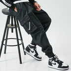 Cargo Jogger Jeans i Denim med Elastisk Midja och Taperad Passform - STILUNA