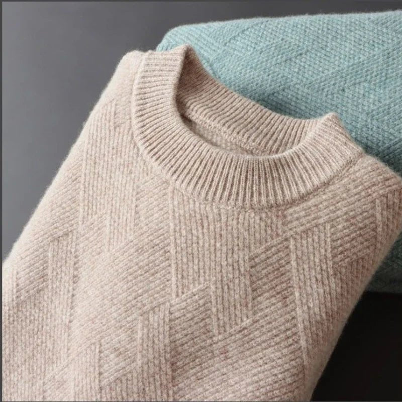 Cashmere Tröja Dam med Crewneck och Långa Ärmar – Elegant och Mjuk Cashmere - Blandning - STILUNA