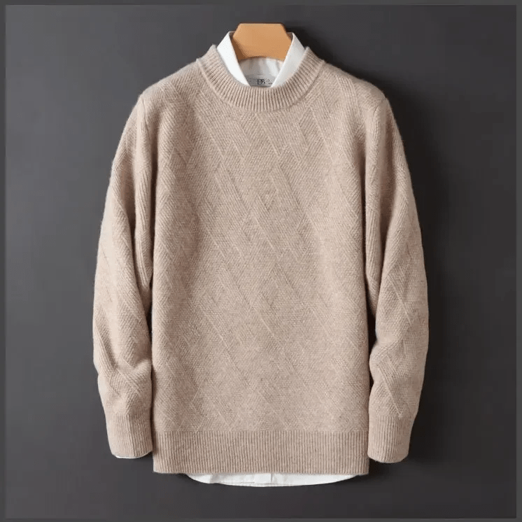 Cashmere Tröja Dam med Crewneck och Långa Ärmar – Elegant och Mjuk Cashmere - Blandning - STILUNA