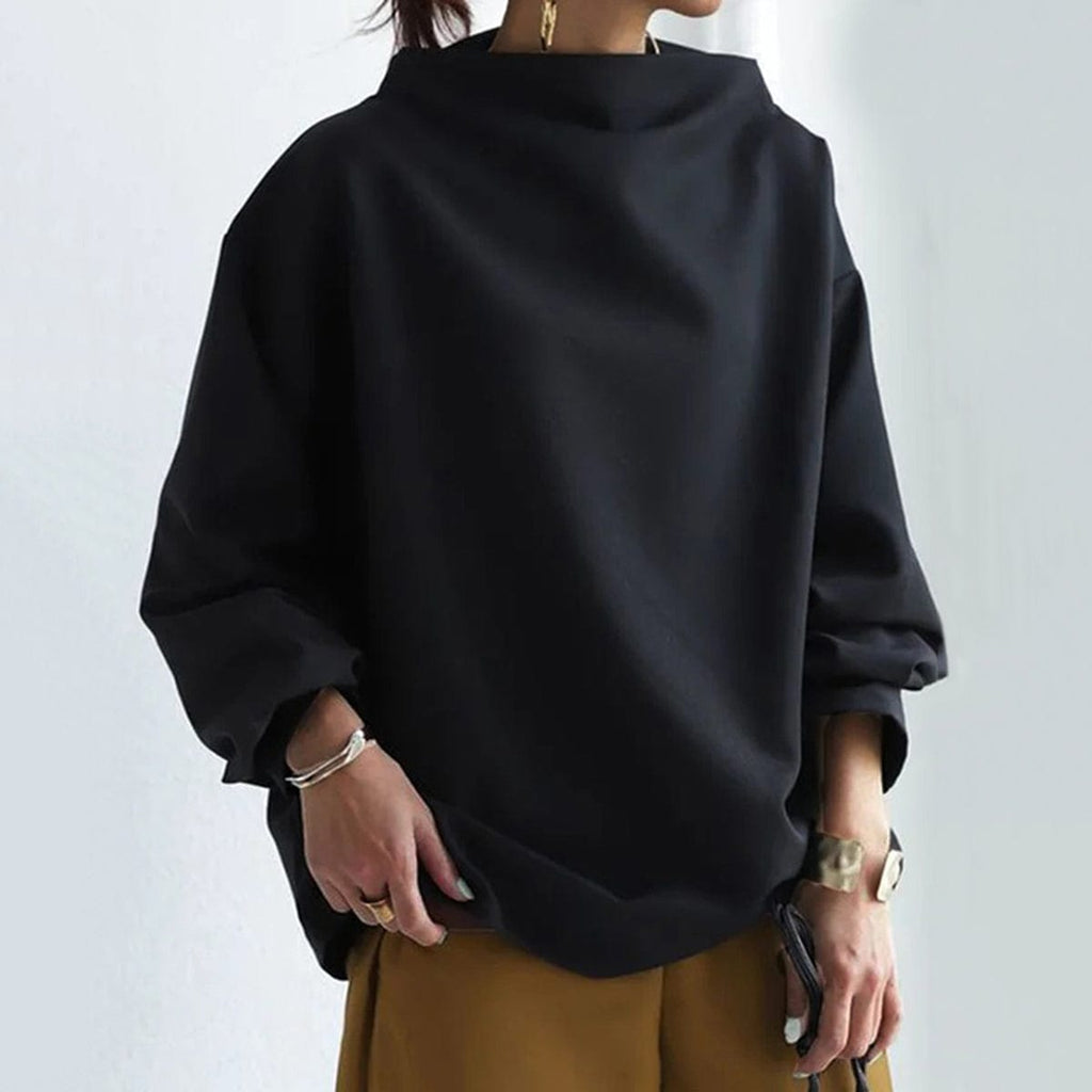 Chic Hög Nackpullover i Lätt Material för Elegant Stil - STILUNA