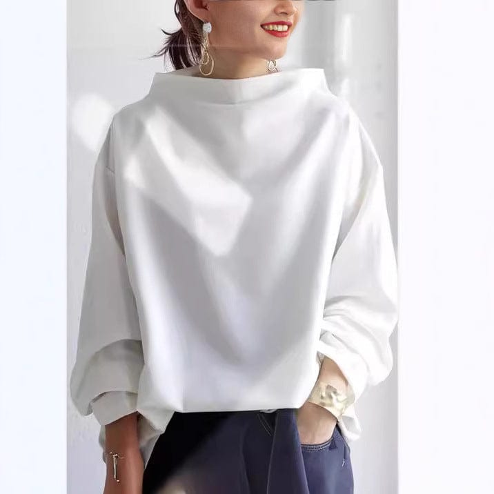 Chic Hög Nackpullover i Lätt Material för Elegant Stil - STILUNA