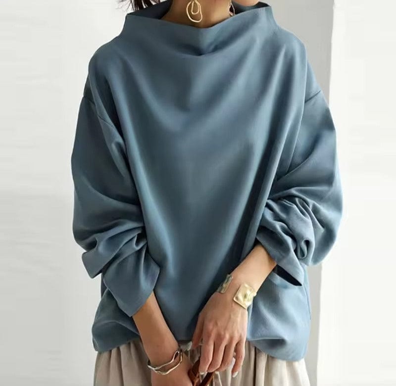 Chic Hög Nackpullover i Lätt Material för Elegant Stil - STILUNA