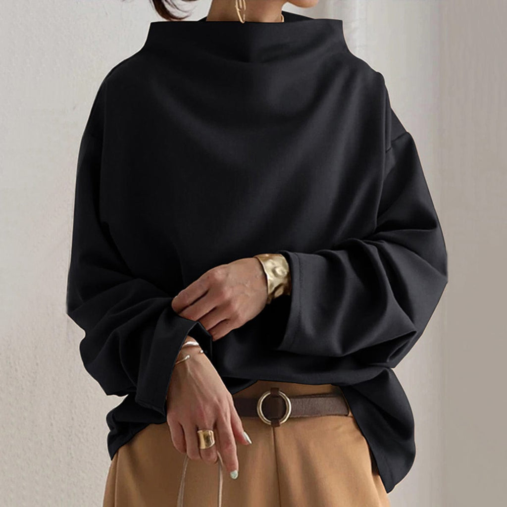 Chic Hög Nackpullover i Lätt Material för Elegant Stil - STILUNA