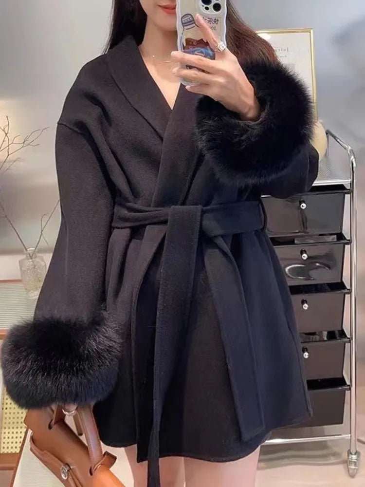 Dam Kappa Cashmere Ull Vinterkappa - STILUNA