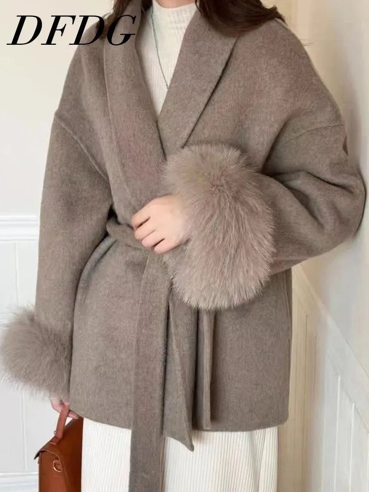 Dam Kappa Cashmere Ull Vinterkappa - STILUNA