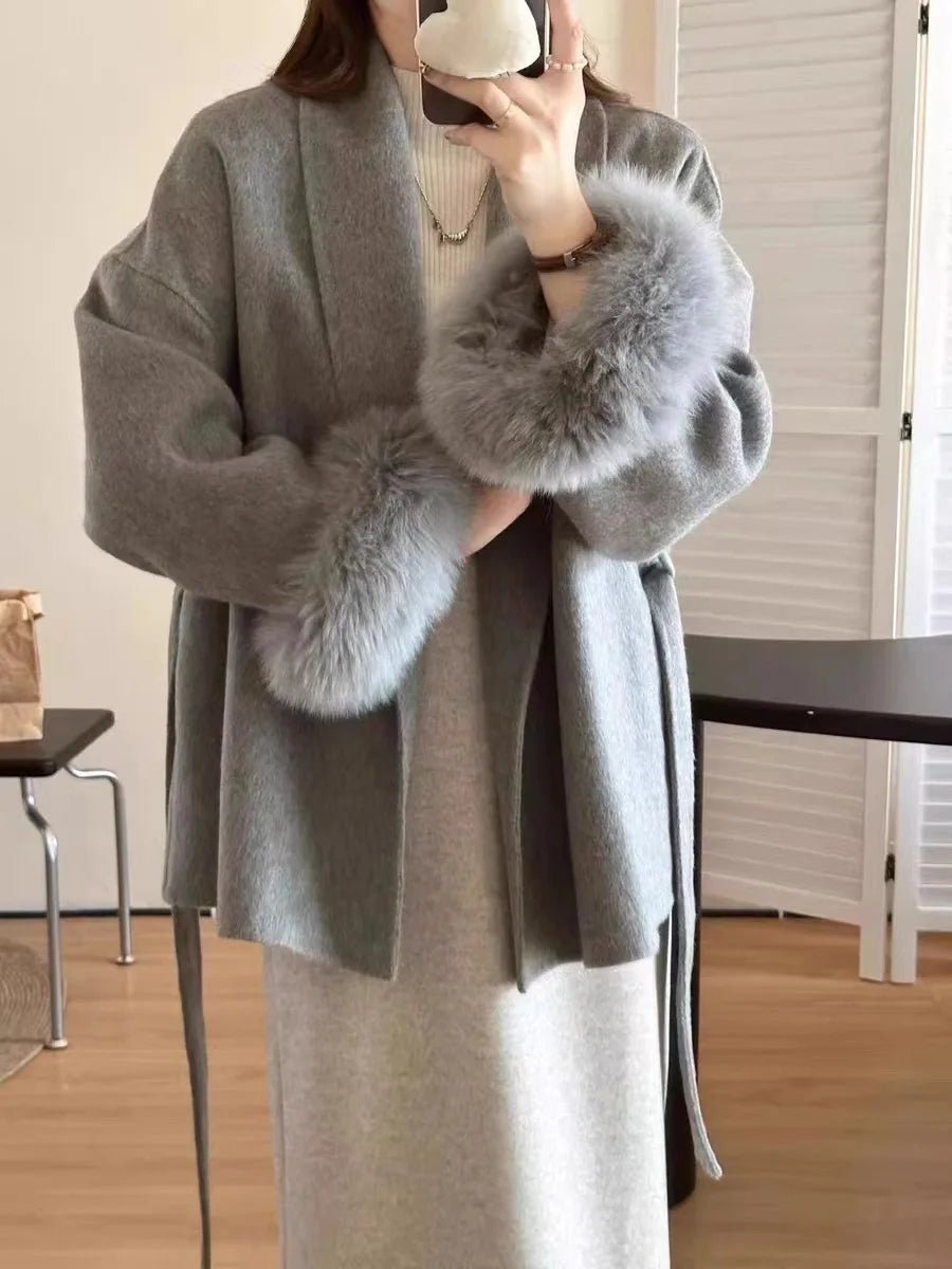 Dam Kappa Cashmere Ull Vinterkappa - STILUNA