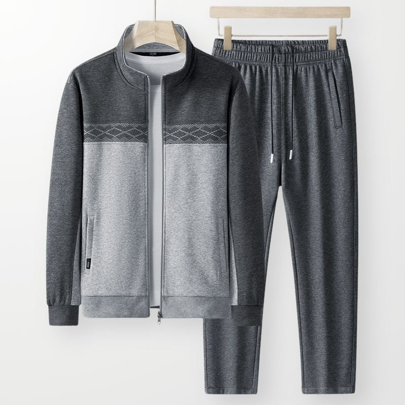 Davidson Sweatsuit med Argyle - mönster och Justerbar Midja - STILUNA
