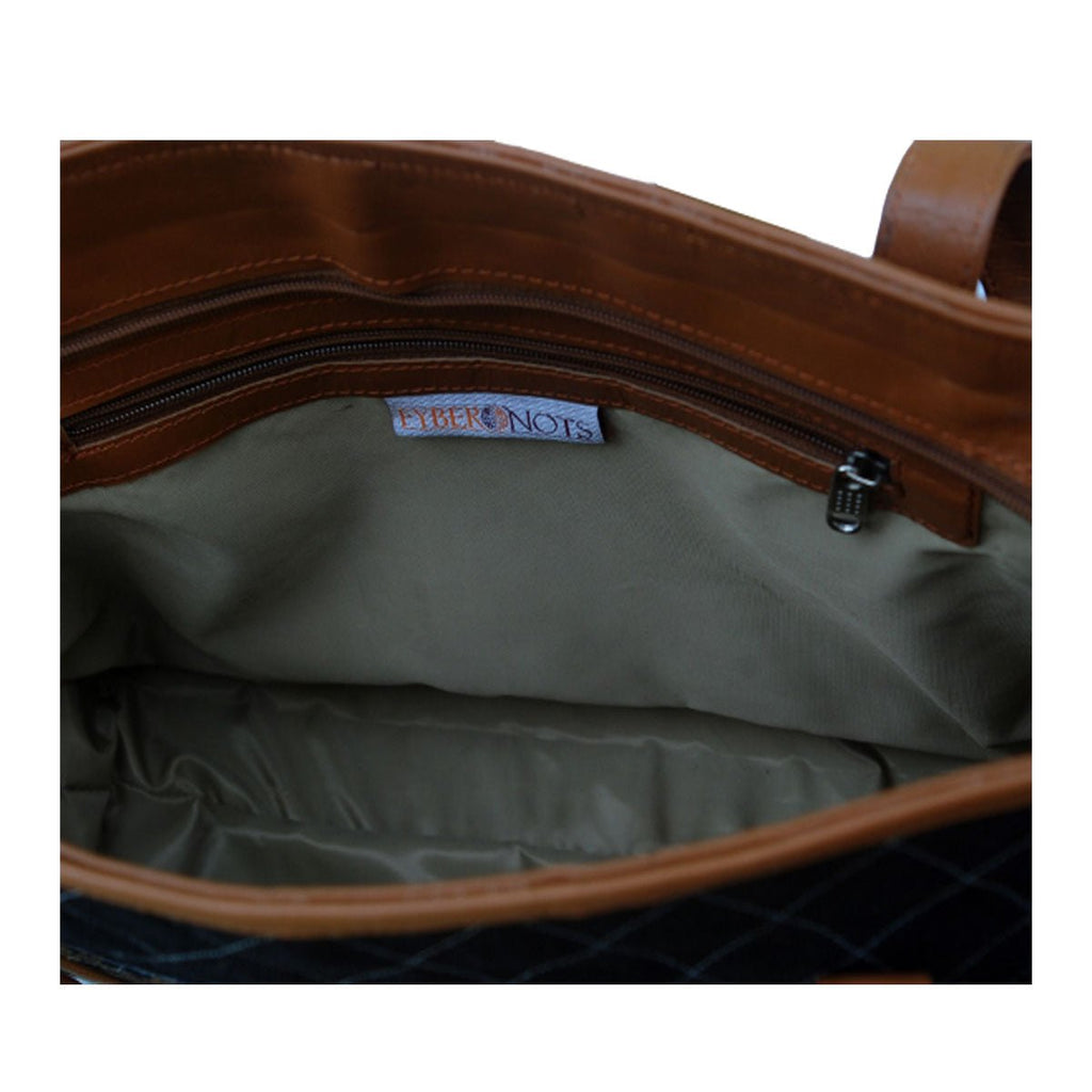 Denim Kilim Läder Svart Sittsäck - STILUNA