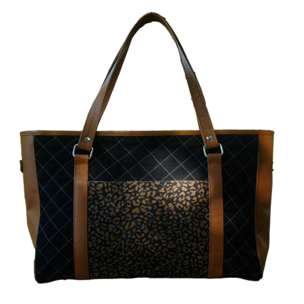 Denim Kilim Läder Svart Sittsäck - STILUNA