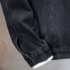 Denimjacka med Fuskpälsfoder och Huva – Klassisk Stil för Kalla Dagar - STILUNA