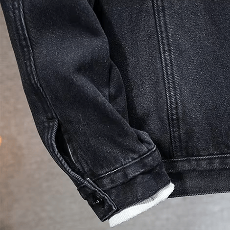 Denimjacka med Fuskpälsfoder och Huva – Klassisk Stil för Kalla Dagar - STILUNA