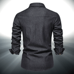 Denimskjorta i Hållbart Material med Western - inspirerad Design – Modern och Avslappnad Stil - STILUNA