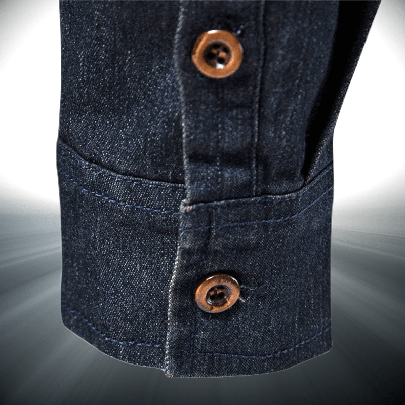 Denimskjorta i Hållbart Material med Western - inspirerad Design – Modern och Avslappnad Stil - STILUNA