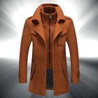 Elegant Herrkappa i Cashmere och Ull med Avtagbar Krage och Bib - STILUNA