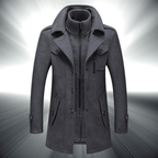 Elegant Herrkappa i Cashmere och Ull med Avtagbar Krage och Bib - STILUNA