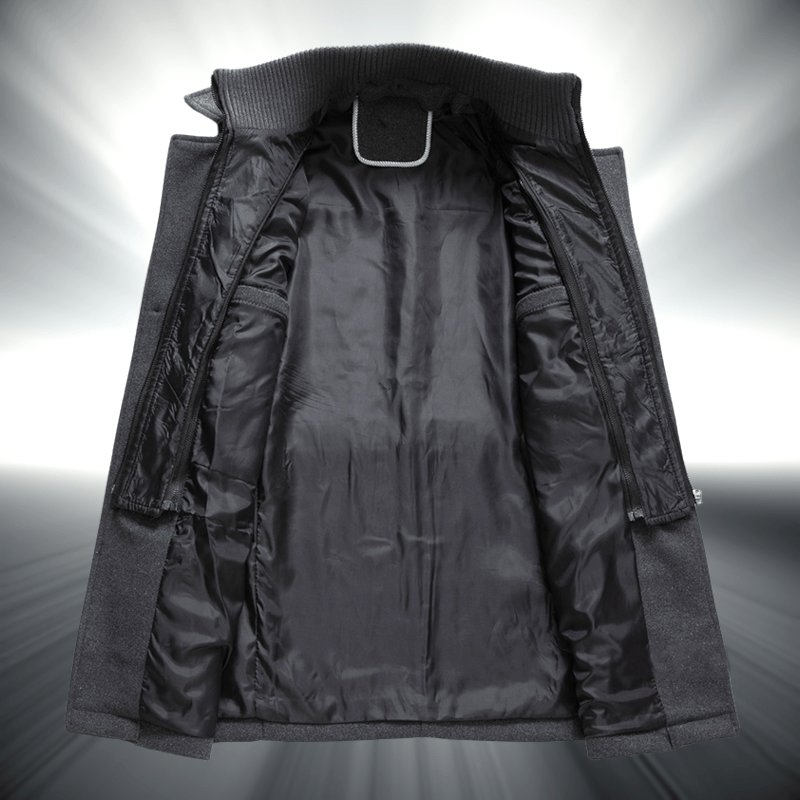 Elegant Herrkappa i Cashmere och Ull med Avtagbar Krage och Bib - STILUNA