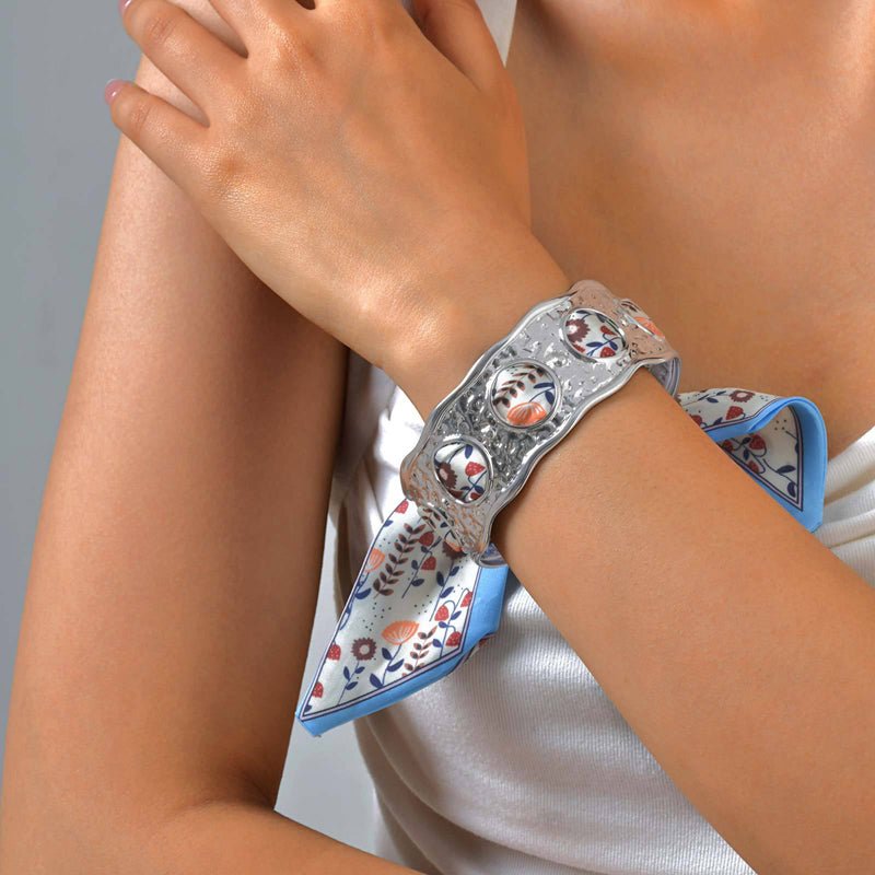 Elegant Vintage Armband i Legering och Polyester – 21,5 cm Längd - STILUNA