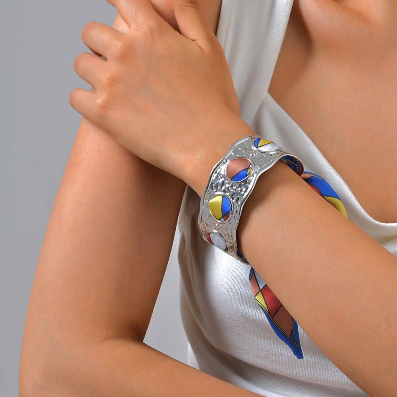 Elegant Vintage Armband i Legering och Polyester – 21,5 cm Längd - STILUNA