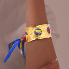 Elegant Vintage Armband i Legering och Polyester – 21,5 cm Längd - STILUNA