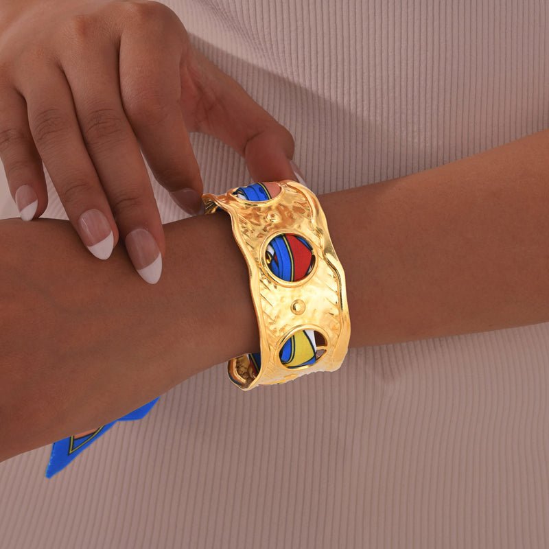 Elegant Vintage Armband i Legering och Polyester – 21,5 cm Längd - STILUNA