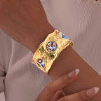 Elegant Vintage Armband i Legering och Polyester – 21,5 cm Längd - STILUNA