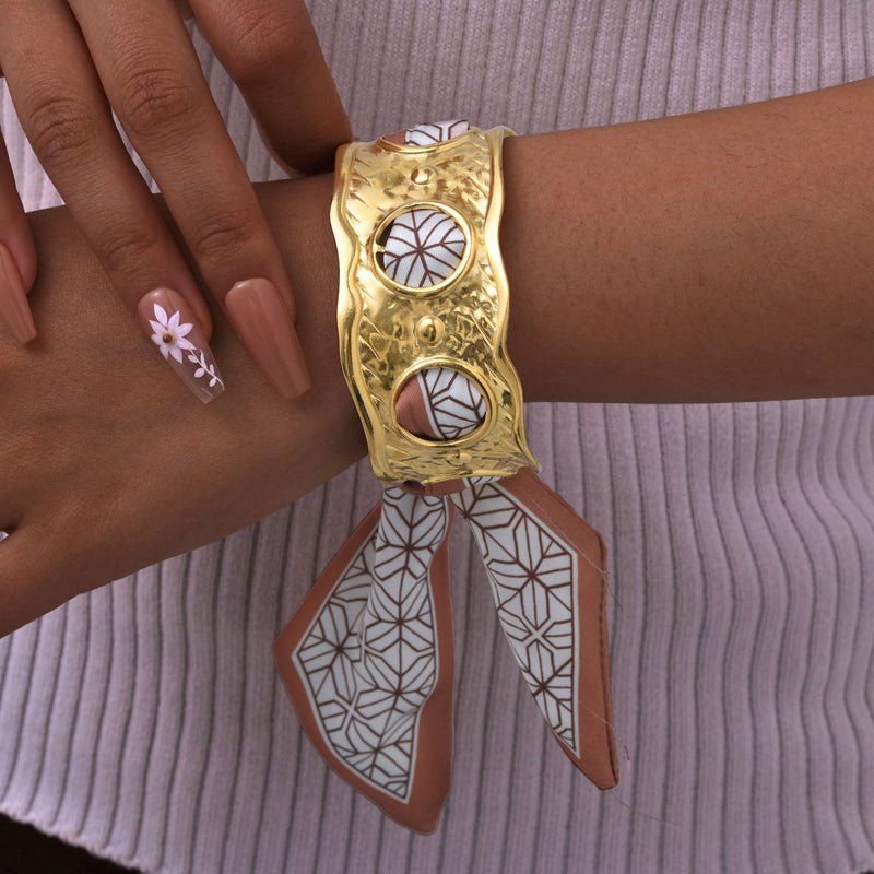 Elegant Vintage Armband i Legering och Polyester – 21,5 cm Längd - STILUNA