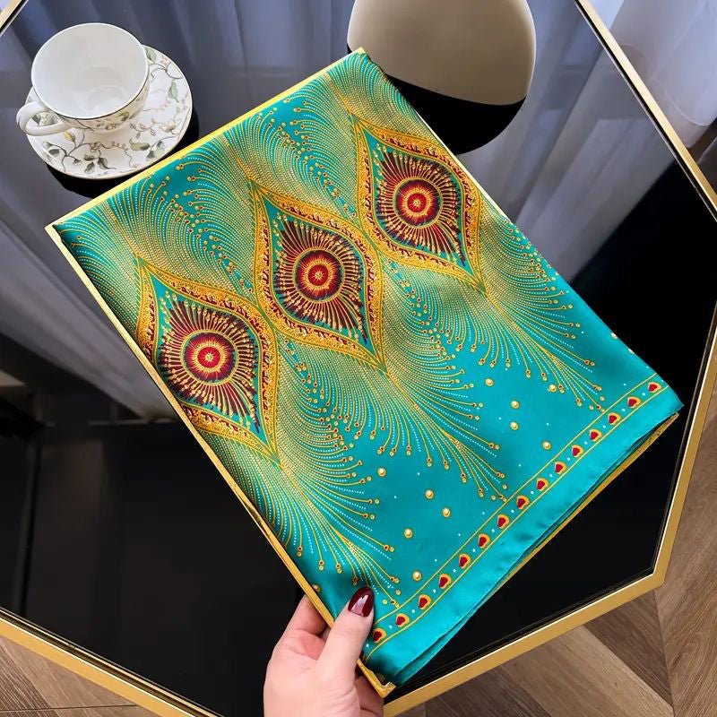 Elegant Vintage Halsduk i 100% Polyester – 180 cm x 90 cm, Tryckt Mönster - STILUNA