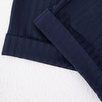 Enfärgad Blus i Bomull och Polyester med V - Ringning – Kortärmad för Vår och Sommar - STILUNA