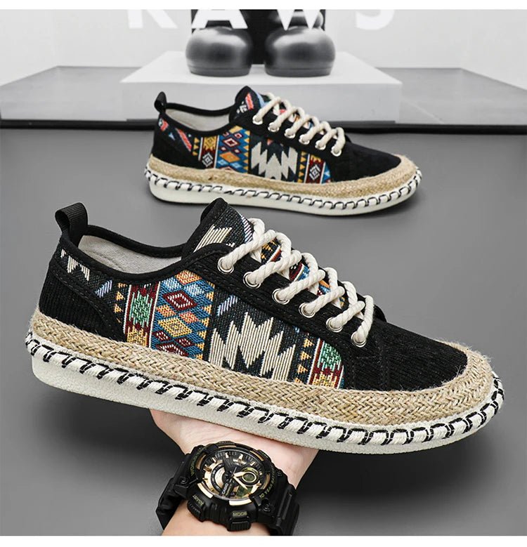 Etnisk Canvas Fiskarskor – Herr - STILUNA