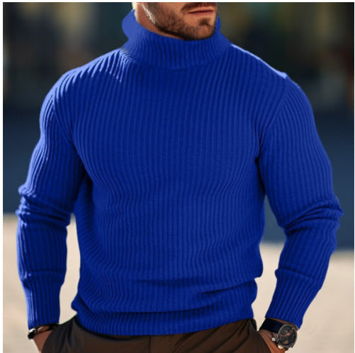 Vertikalt randig tröja med hög hals - STILUNASHOP