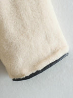 Stilfull Imitationpälsjacka med Rund Hals och Löst Skärning för Kvinnor