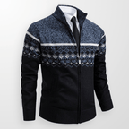 Fair Isle Zip - Up Cardigan med Hel Dragkedja – Klassisk och Bekväm - STILUNA