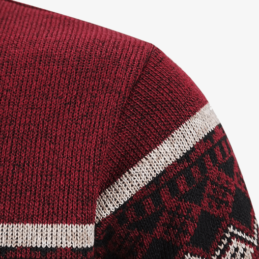 Fair Isle Zip - Up Cardigan med Hel Dragkedja – Klassisk och Bekväm - STILUNA