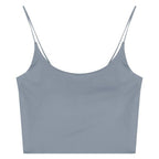 Haltertop i Ice Silk för damer – sömlös crop top med inbyggd bröstkudde, andningsbar & bekväm - STILUNA
