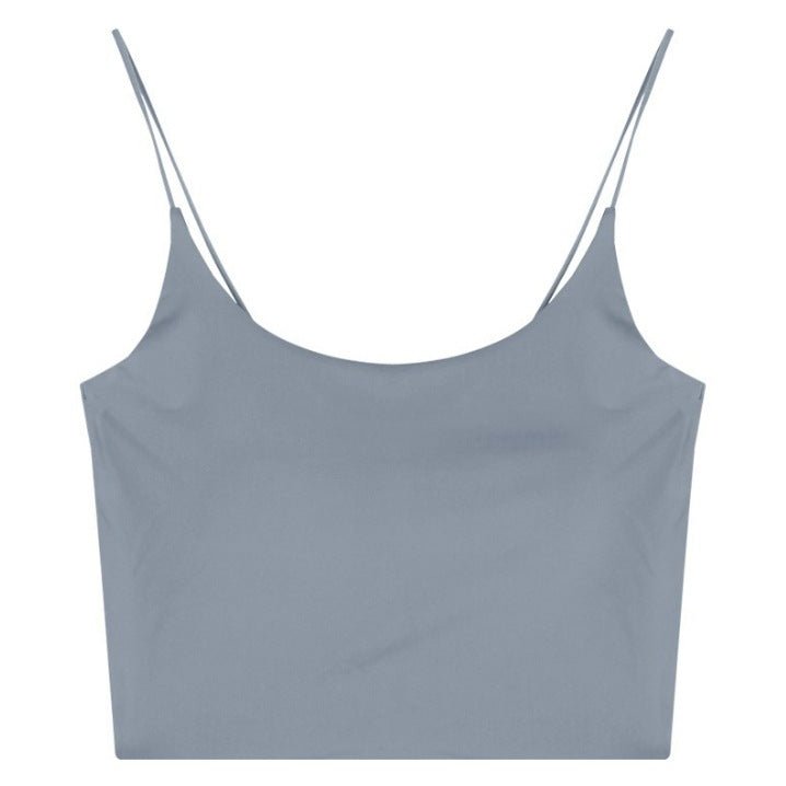 Haltertop i Ice Silk för damer – sömlös crop top med inbyggd bröstkudde, andningsbar & bekväm - STILUNA