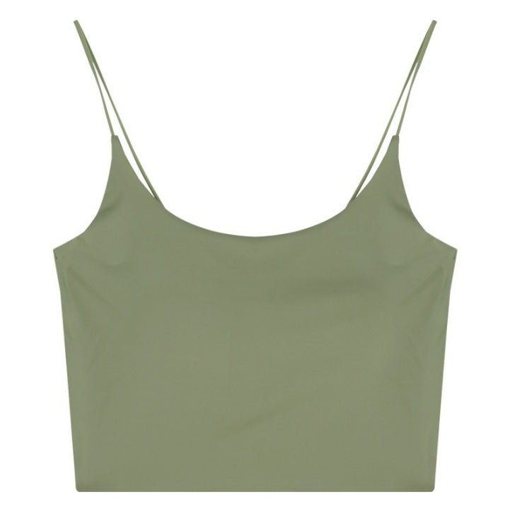 Haltertop i Ice Silk för damer – sömlös crop top med inbyggd bröstkudde, andningsbar & bekväm - STILUNA