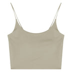 Haltertop i Ice Silk för damer – sömlös crop top med inbyggd bröstkudde, andningsbar & bekväm - STILUNA