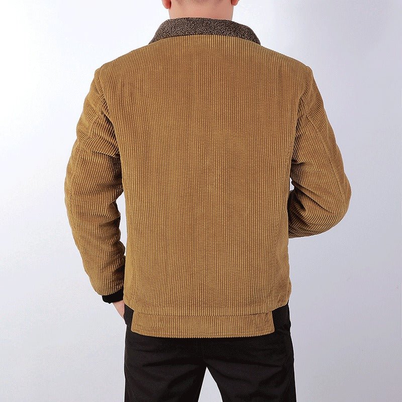 Herr Bomberjacka Corduroy Grön Storlek M Sherpa Foder - STILUNA