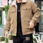 Herrjacka Corduroy Grön Storlek M Sherpa Fodrad - STILUNA