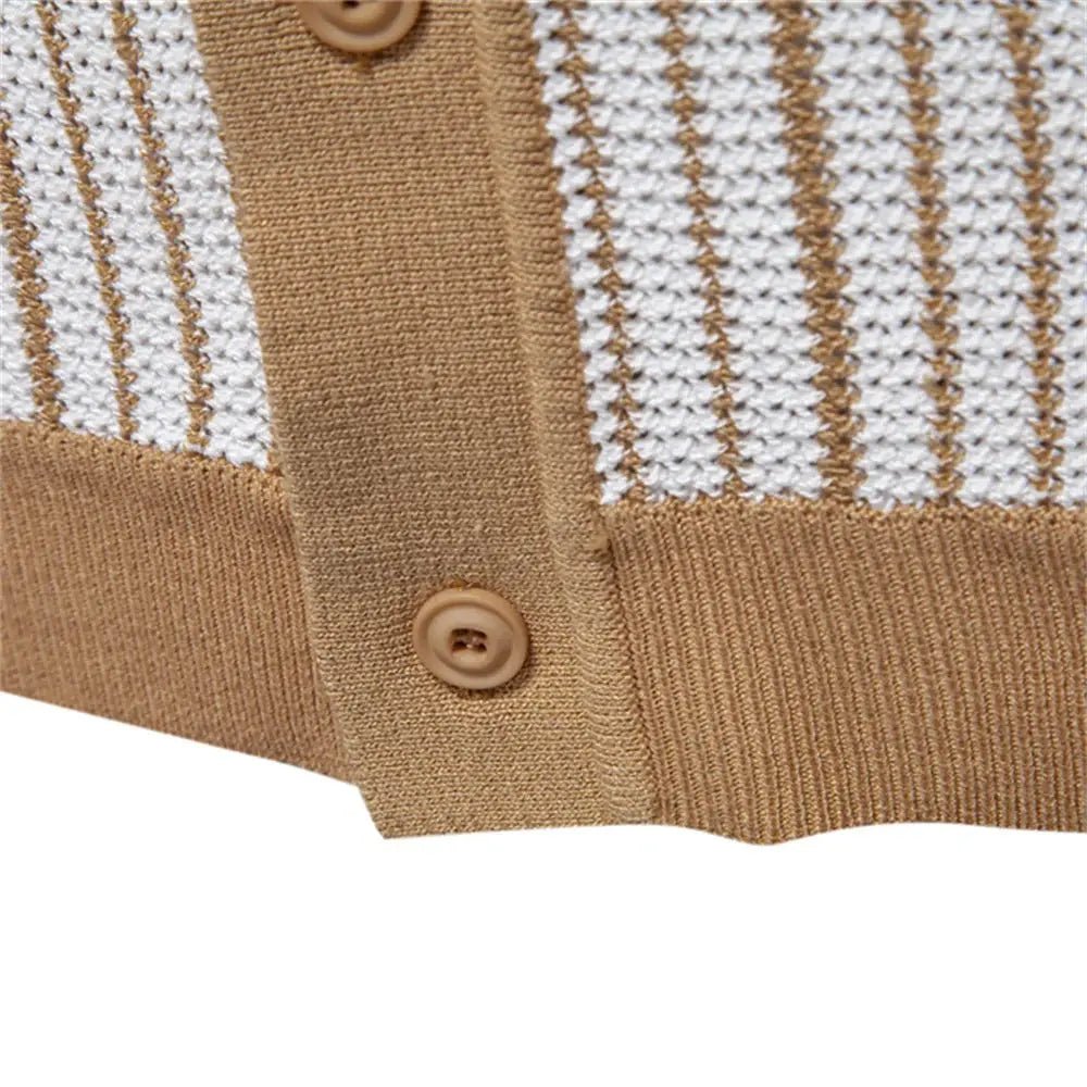 Herrpiké – Randig Mesh Polo med Andasfunktion - STILUNA