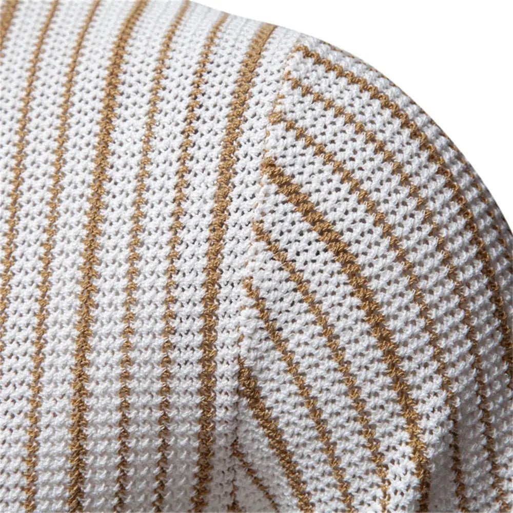 Herrpiké – Randig Mesh Polo med Andasfunktion - STILUNA