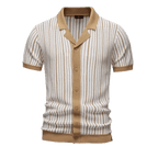 Herrpiké – Randig Mesh Polo med Andasfunktion - STILUNA